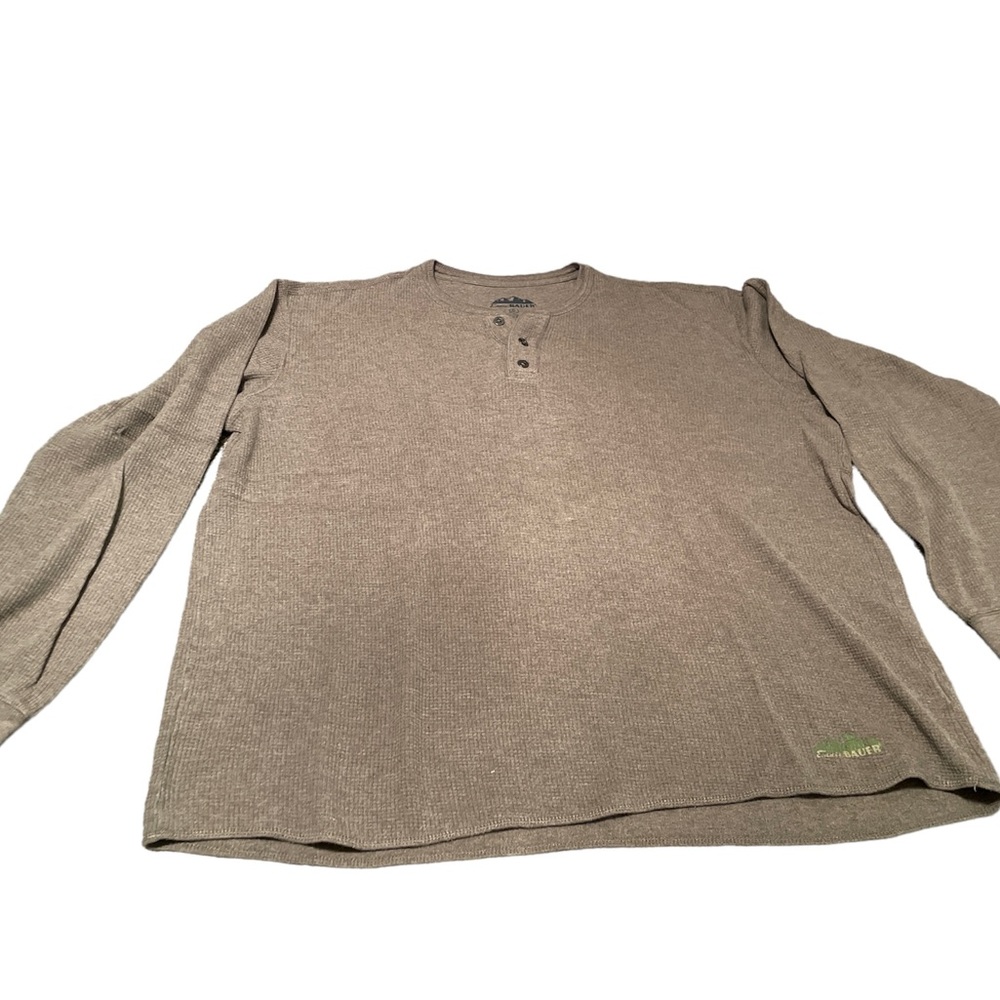 Eddie Bauer EUC brown heather thermal sweater XLT